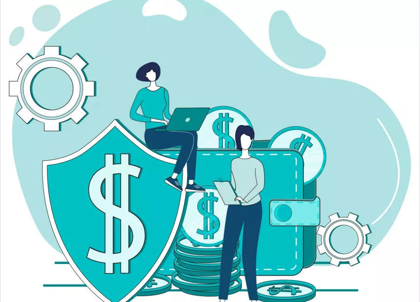 Безопасная сделка, Сделка без риска, Защищенная сделка - secure-online-wallet-the-concept-of-secure-online-banking-people-on-the-background-of-a-large-wallet-and-a-shield-protecting-them-secure-online-payments-and-transactions-flat-illustration-vector.webp